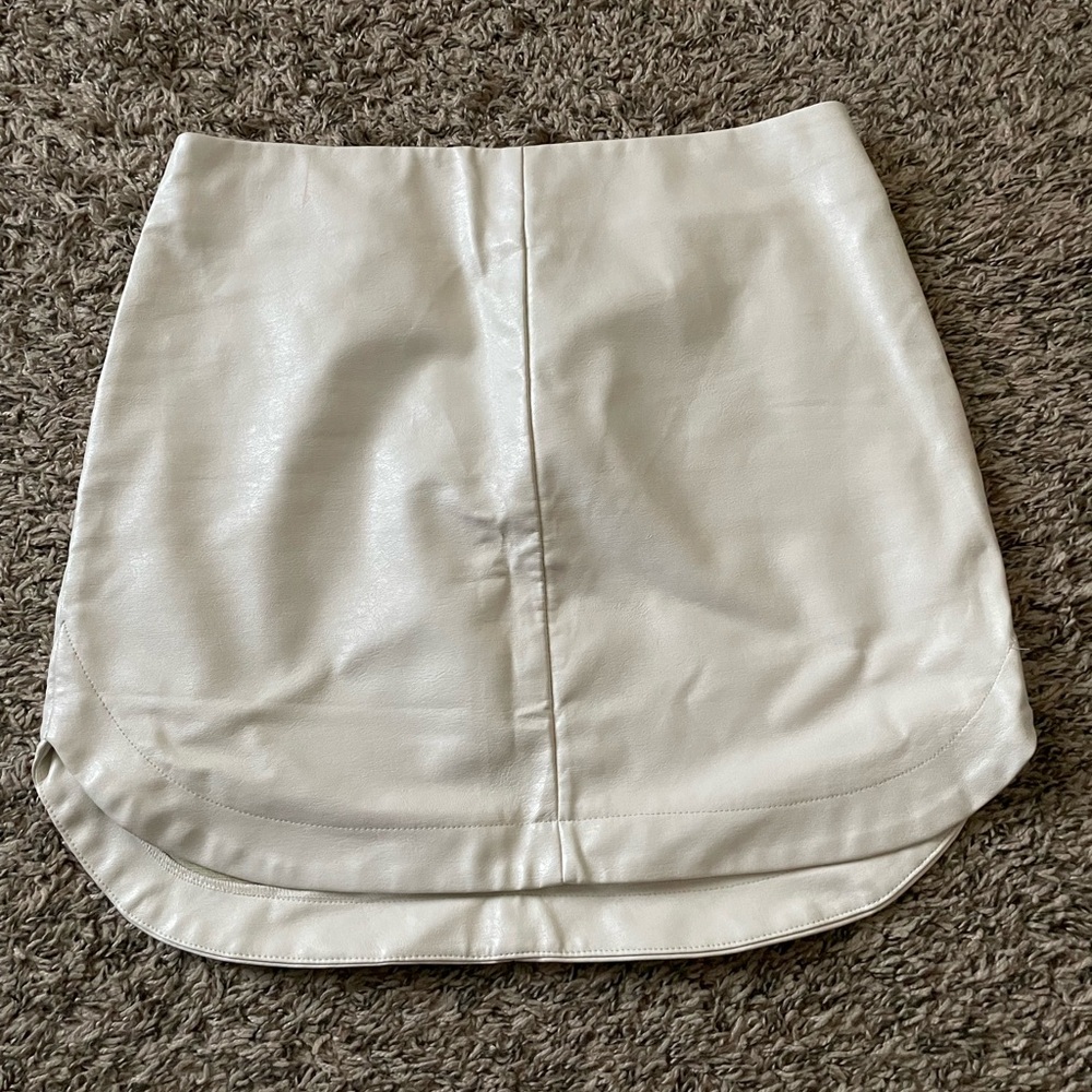 Wild Honey White Tan Mini Bubble Skirt